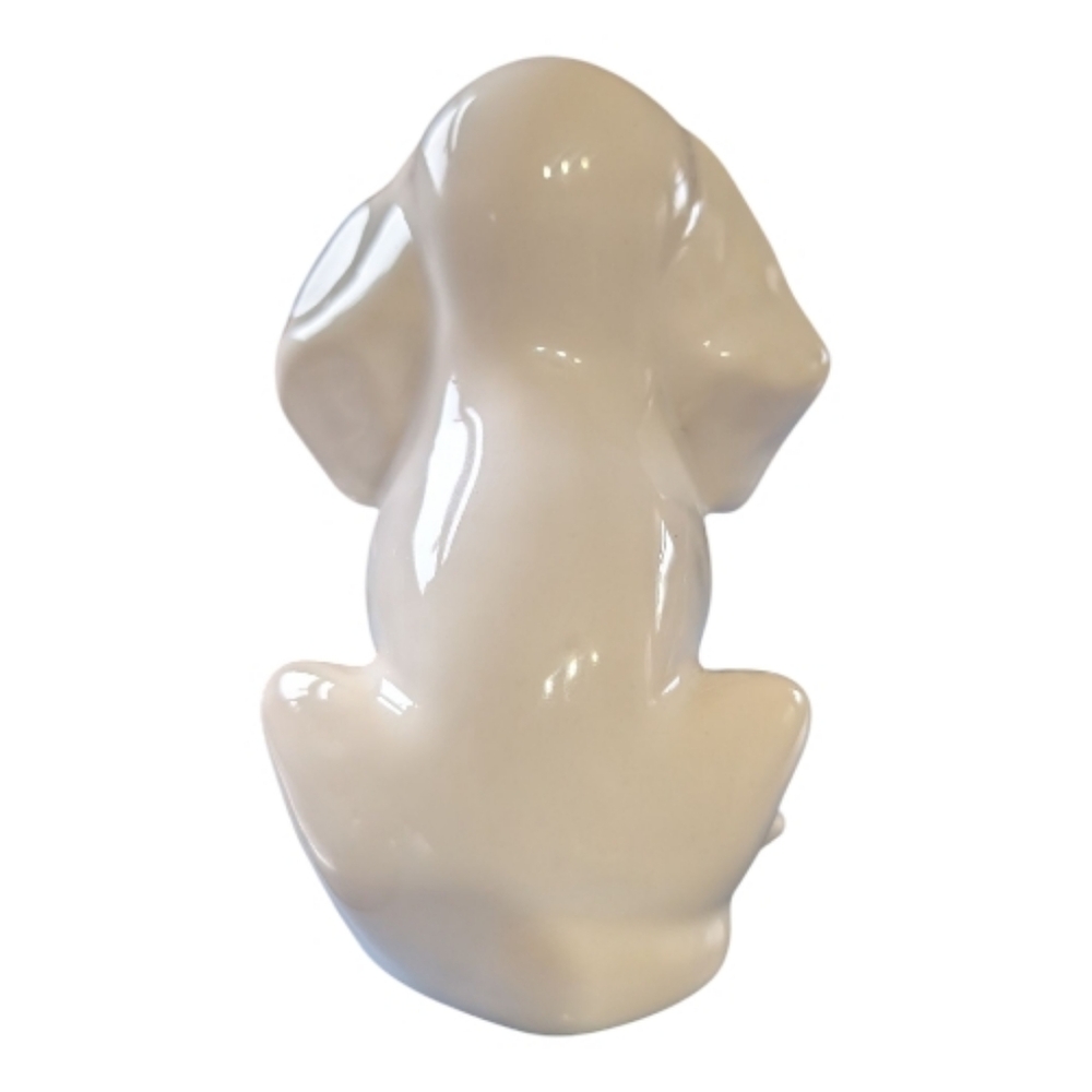 RARE Vtg Canadiana Pottery "The Collectables" White Dog Figurine Glass Eyes 303 - Picture 2 of 7